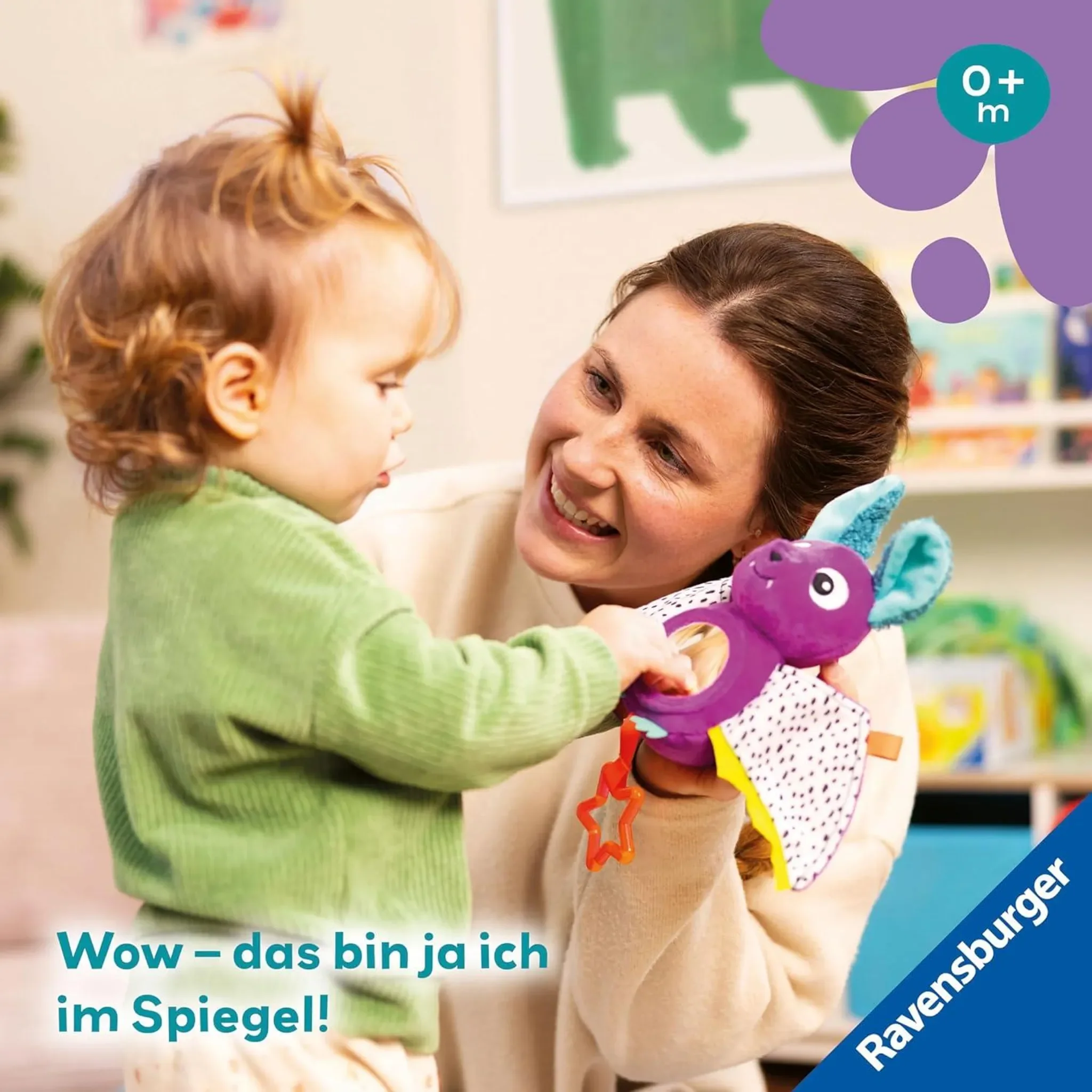 Baby Activity-Fledermaus – Kuschelspielzeug mit Spielelementen